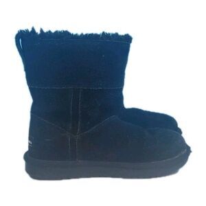 Koolaburra by UGG Aribel Short Girls Boots Black Suede Side Zip Size 13
